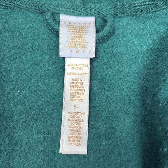 Savage x Fenty Showgirl Logo Fleece Robe Lounge Green Medium/Large - Picture 7 of 9